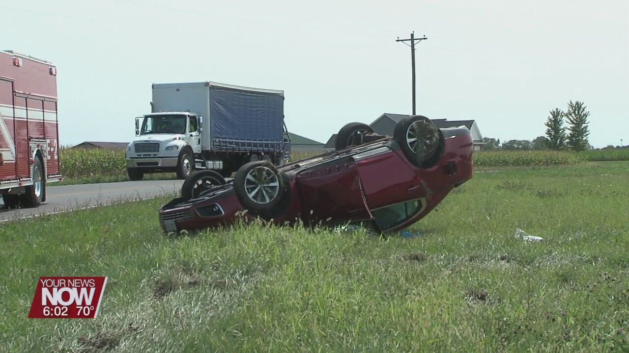 Person hospitalized after rollover crash